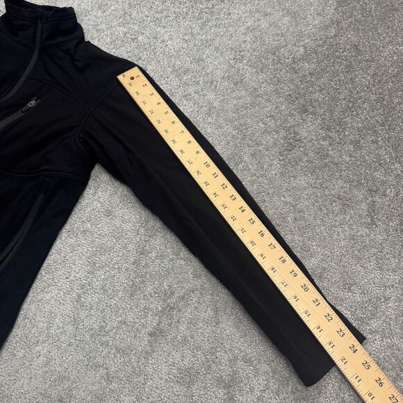 REI Fleece Lined Softshell Jacket Mens Medium Black Full Zip Pocket Outdoor Hike - Picture 13 of 14